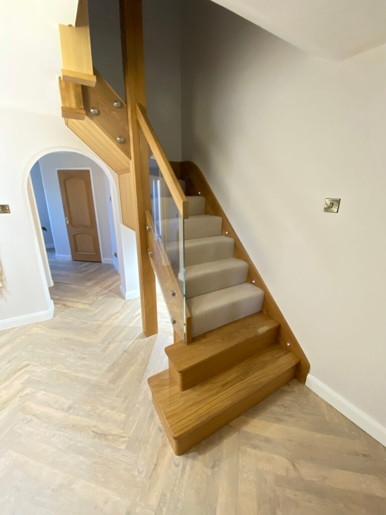 Oak and Glass Staircase - Marston, Bedfordshire © Oak Hill Joinery Ltd
